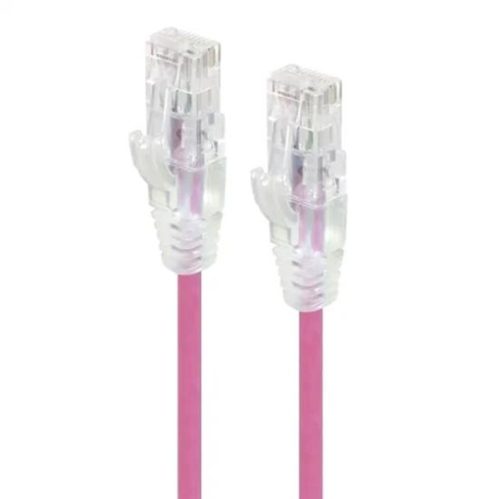 Alogic C6S-02PNK 2m Pink Ultra Slim Cat6 Network Cable, UTP, 28AWG