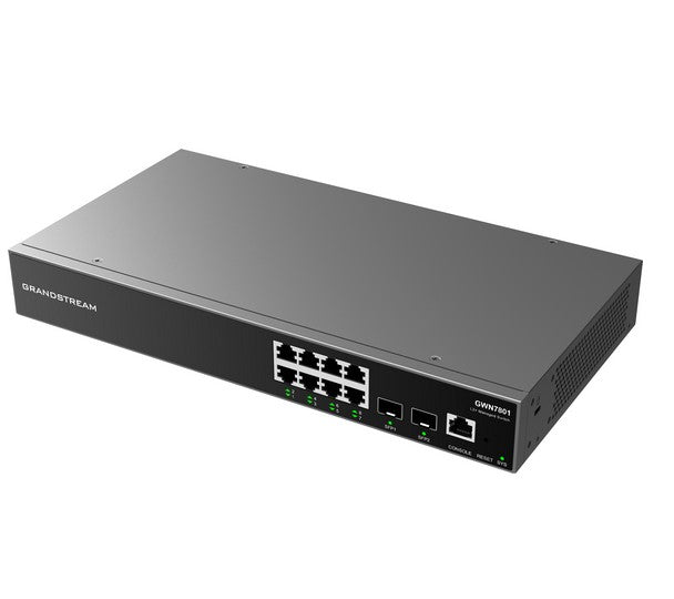 Grandstream GWN7801 Enterprise Layer 2+ Managed Network Switch - 8 Ethernet Ports, 2 SFP Ports