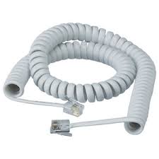 Spare Handset Curly Cords Short Tail (Light Grey)
