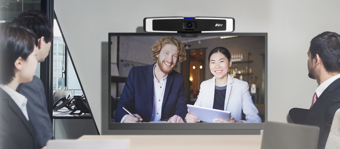 AVer VB130 4K Video bar with intelligent lighting for Huddle Rooms