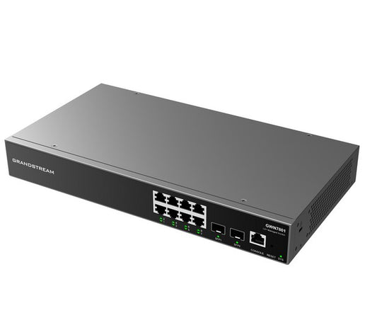 Grandstream GWN7801 Enterprise Layer 2+ Managed Network Switch - 8 Ethernet Ports, 2 SFP Ports