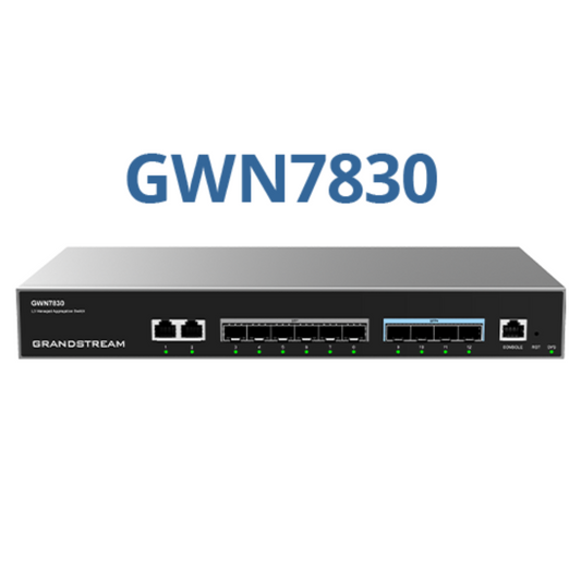 Grandstream GWN7830 Enterprise Layer 3 Managed Aggregation Switch, 6 x SFP, 4 x SFP+, 2 x GigE