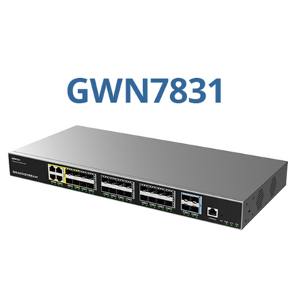 Grandstream GWN7831 Enterprise Layer 3 Managed Aggregation Switch, 20 x SFP, 4 x SFP/GigE Combo, 4 x SFP+, Redundant PSU